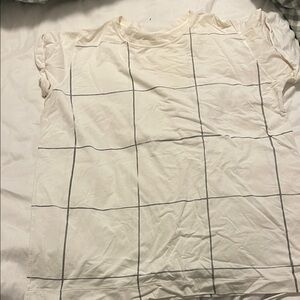 lululemon athletica White Grid Short Sleeve Tee